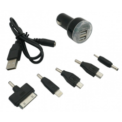 Зарядний пристрій автомобільний 2 USB+7перехідників 12/24V 42472