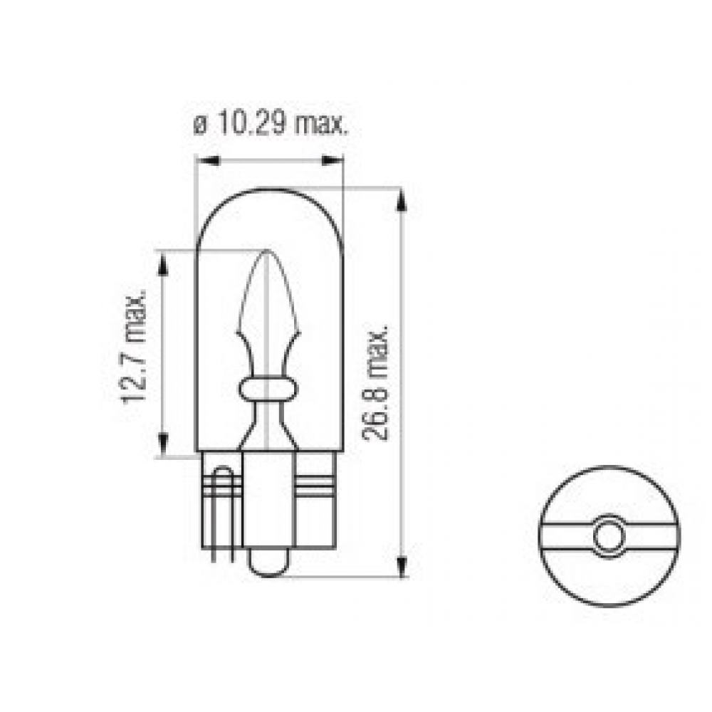 Лампа допоміжного світла T10 - /12V комплект 2шт блістер 61507